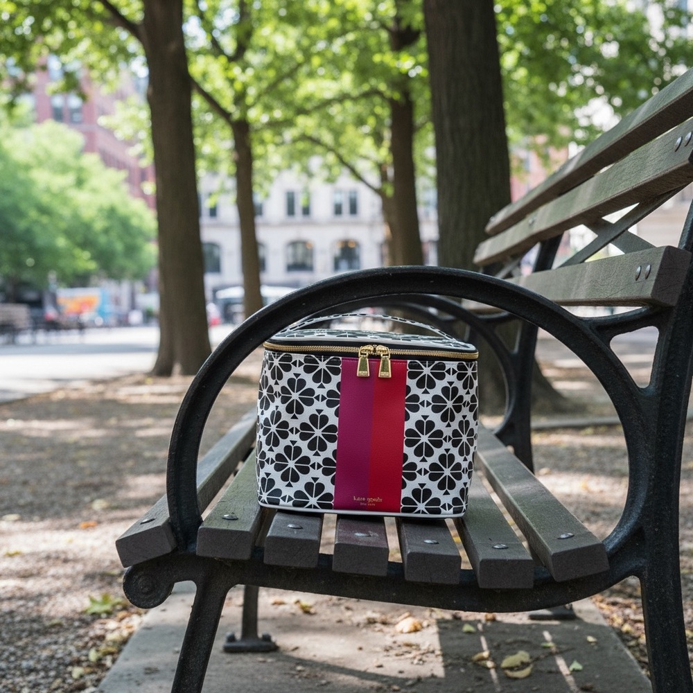 Lunch Tote in Black Spade Flower